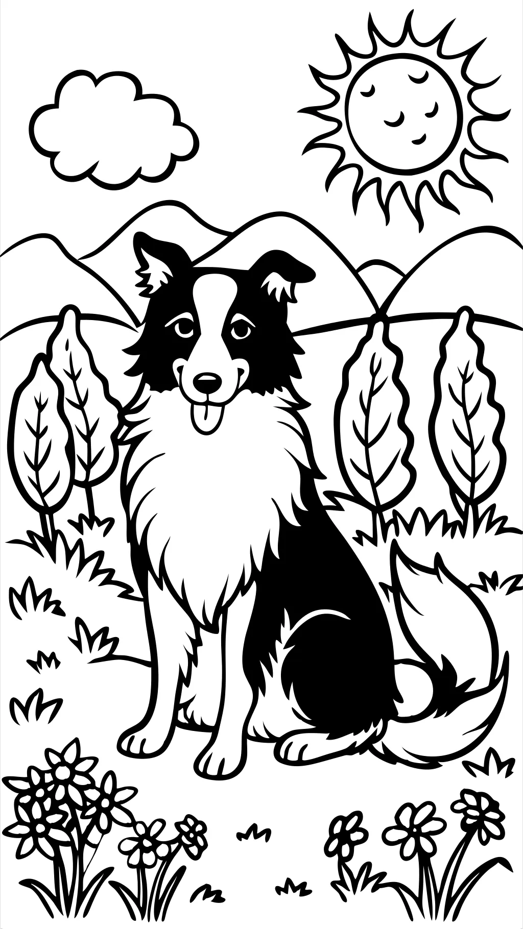 Página para colorear de Border Collie